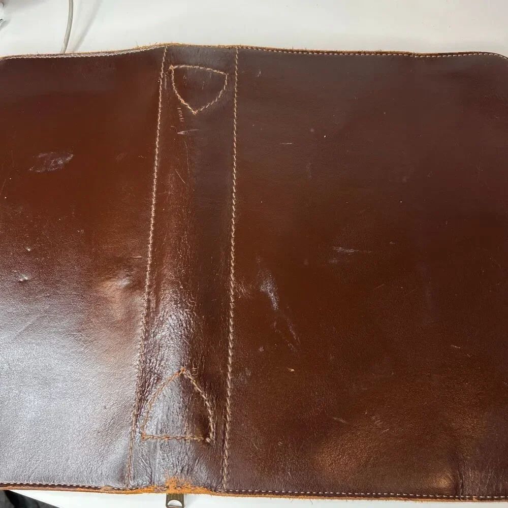 Vintage Leather Zip Envelope: Government Issue Attache Case